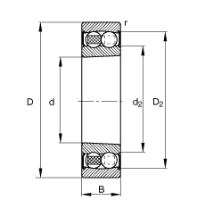 {(dio)S 2206-K-2RS-TVH-C3, (j) DIN 630 (bio)(zhn)Ҫߴ, FF 1:12ɂ(c)ܷ